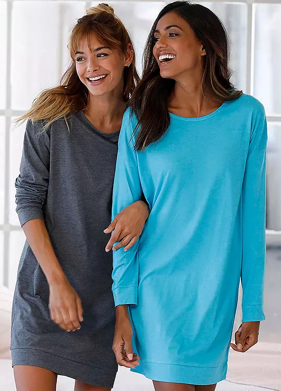 Arizona Pack Of 2 Nightshirts 2 Arizona Pack Of 2 Nightshirts - Image 2