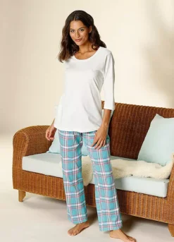 Arizona Three-Quarter Sleeve Check Pyjamas -Daily Bra Store Arizona Three Quarter Sleeve Check Pyjamas96991731FRSP W01