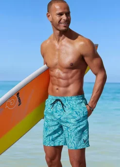 Bruno Banani Printed Drawstring Elasticated Waist Swim Shorts