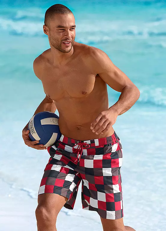 Buffalo Checked Swim Shorts 1 Buffalo Checked Swim Shorts