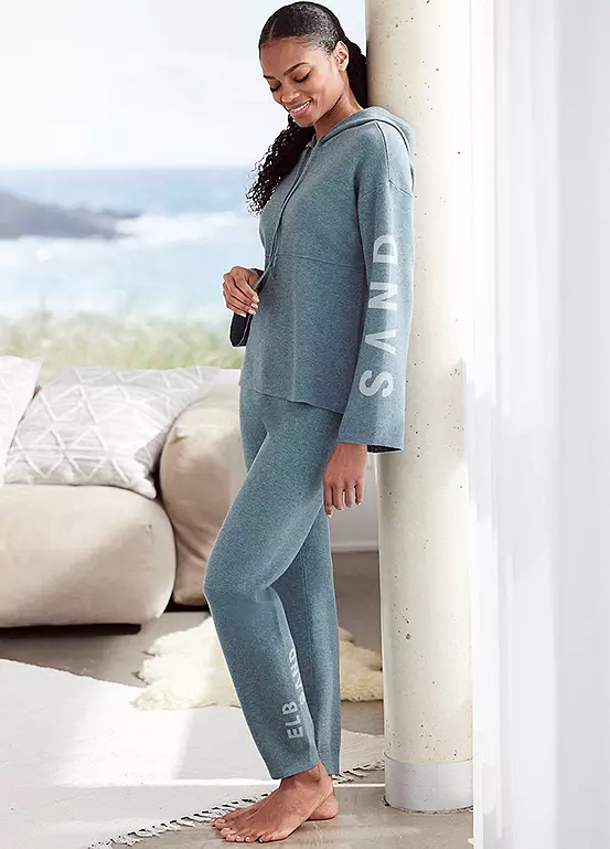 Elbsand Logo Print Drawstring Hoodie 3 Elbsand Logo Print Drawstring Hoodie - Image 3