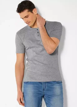 H.I.S Button Neck T-Shirt