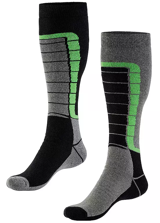 H.I.S Pack Of 2 Knee Length Ski Socks 1 H.I.S Pack Of 2 Knee Length Ski Socks