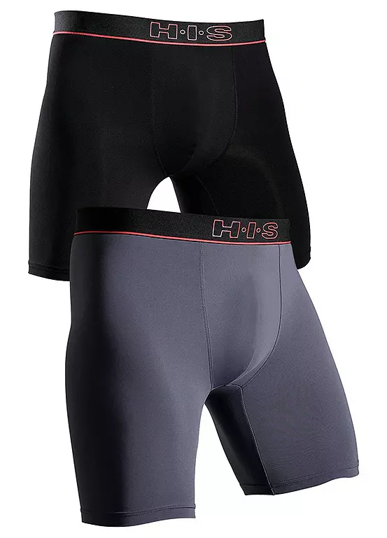 H.I.S Pack Of 2 Long Leg Boxer Shorts 2 H.I.S Pack Of 2 Long Leg Boxer Shorts - Image 2