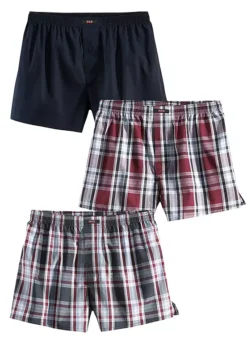 H.I.S Pack Of 3 Woven Boxers
