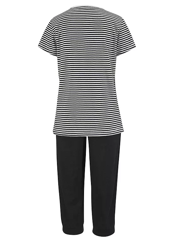 H.I.S Striped Capri Pyjamas 3 H.I.S Striped Capri Pyjamas - Image 3