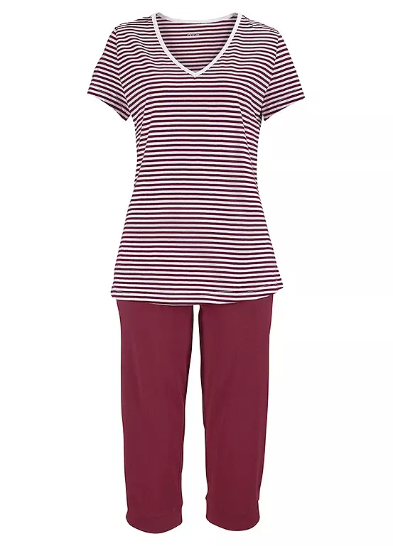 H.I.S Striped Capri Pyjamas 5 H.I.S Striped Capri Pyjamas - Image 5