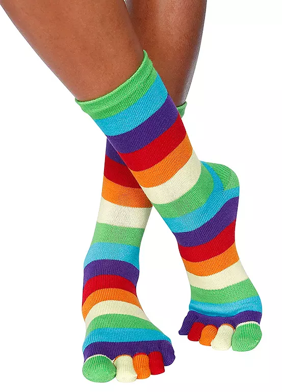 H.I.S Striped Toe Socks 1 H.I.S Striped Toe Socks