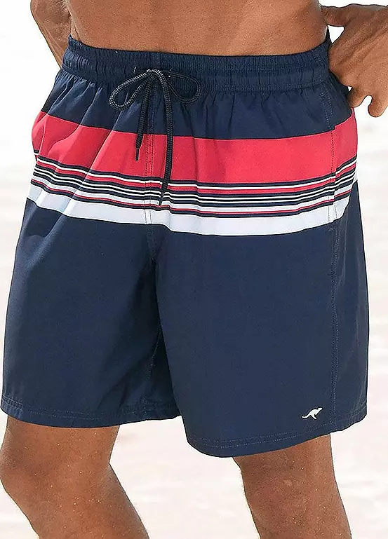 KangaROOS Striped Long Swimming Shorts 3 KangaROOS Striped Long Swimming Shorts - Image 3