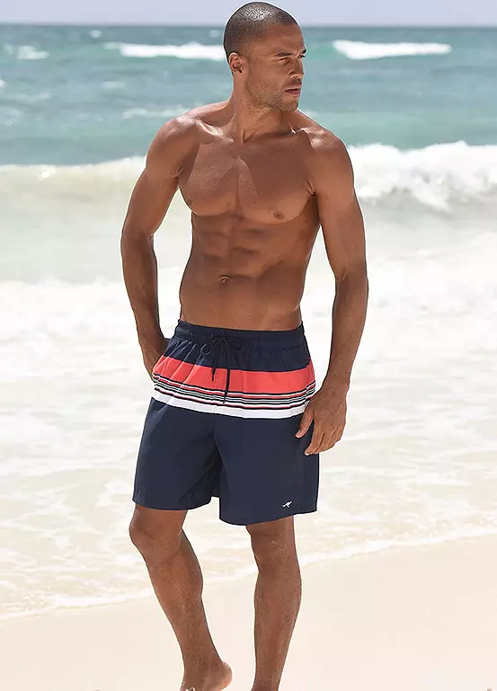 KangaROOS Striped Long Swimming Shorts 4 KangaROOS Striped Long Swimming Shorts - Image 4