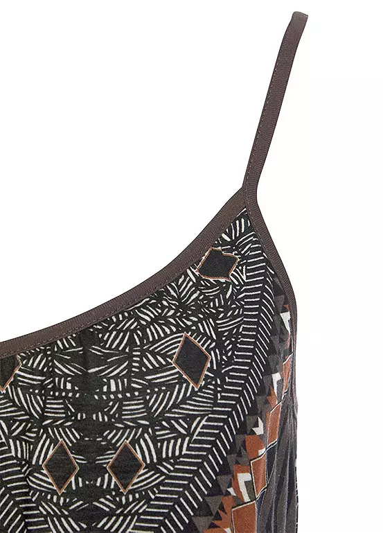 LASCANA Ethnic Print Cami & Plain Shorts Pyjamas 5 LASCANA Ethnic Print Cami & Plain Shorts Pyjamas - Image 5