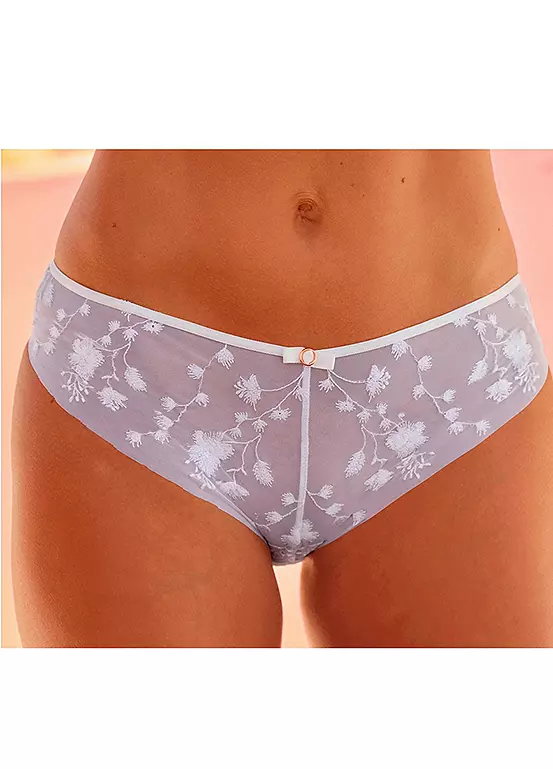 LASCANA Floral Embroidery Briefs 3 LASCANA Floral Embroidery Briefs - Image 3