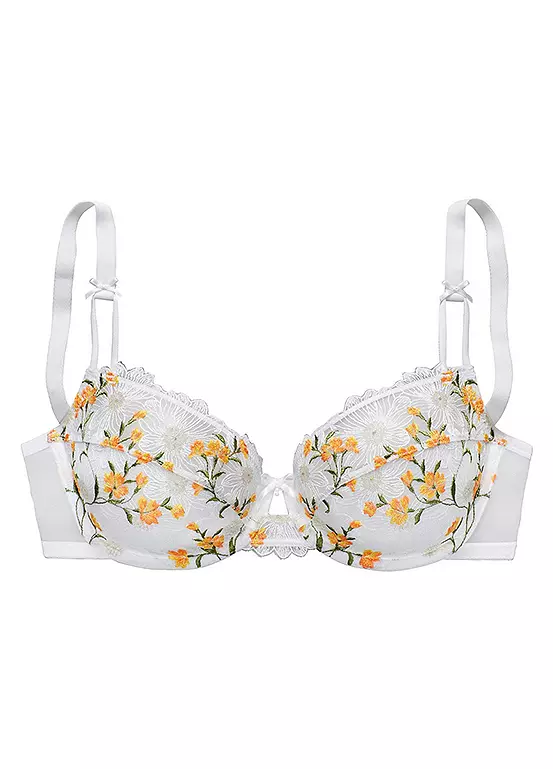 LASCANA Floral Lace Underwired Non-Padded Full Cup Bra 2 LASCANA Floral Lace Underwired Non-Padded Full Cup Bra - Image 2