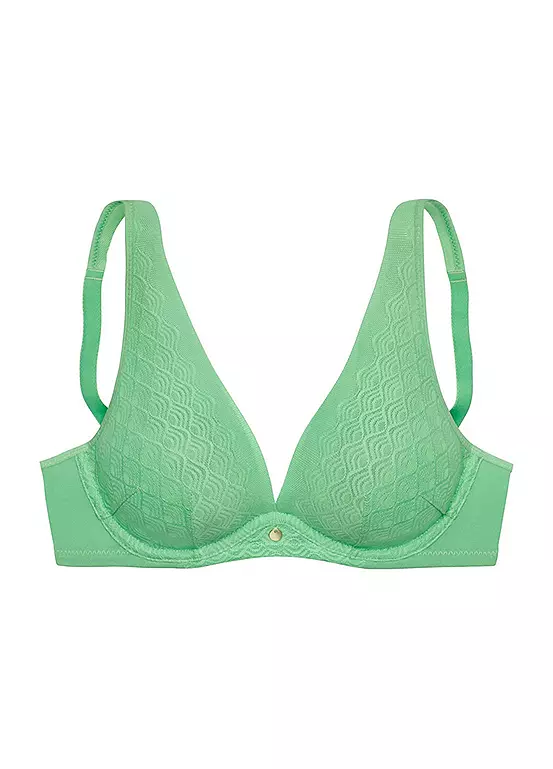 LASCANA Lace Non-Padded Underwired Plunge Bra 5 LASCANA Lace Non-Padded Underwired Plunge Bra - Image 5