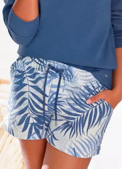 LASCANA Leaf Print Sweat Shorts
