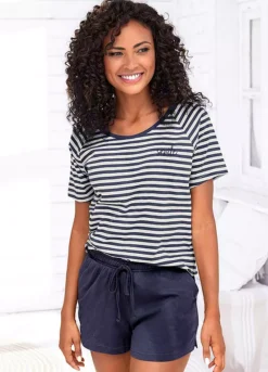 LASCANA Logo Embroidery Pyjama Set