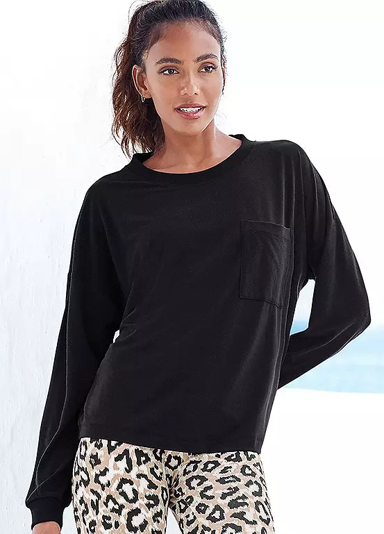 LASCANA Long Sleeve Pyjama Top 1 LASCANA Long Sleeve Pyjama Top