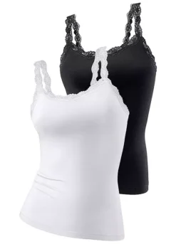LASCANA Pack Of 2 Spaghetti Strap Tops -Daily Bra Store LASCANA Pack of 2 Spaghetti Strap Tops336085FRSC