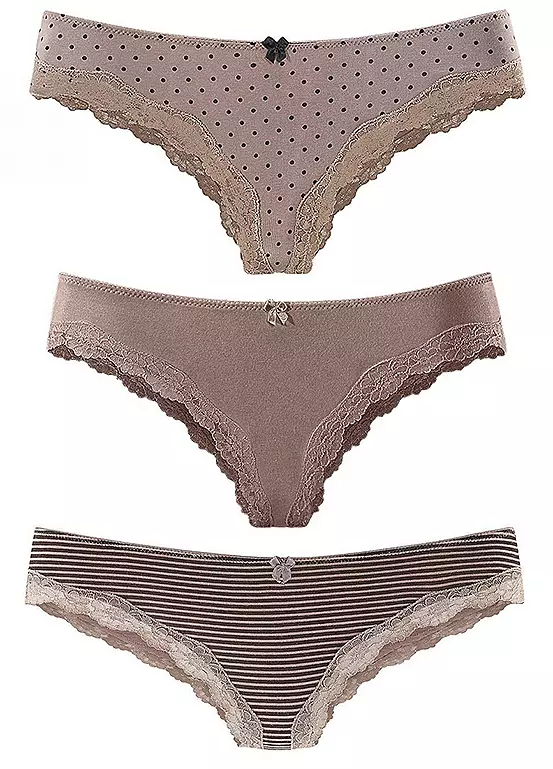 LASCANA Pack Of 3 Bikini Briefs 5 LASCANA Pack Of 3 Bikini Briefs - Image 5