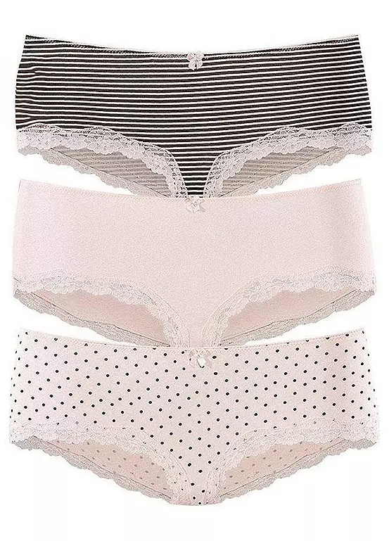 LASCANA Pack Of 3 Hipster Briefs 1 LASCANA Pack Of 3 Hipster Briefs