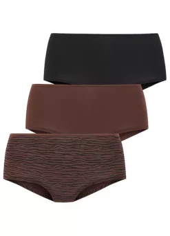 LASCANA Pack Of 3 Seamless Midi Briefs