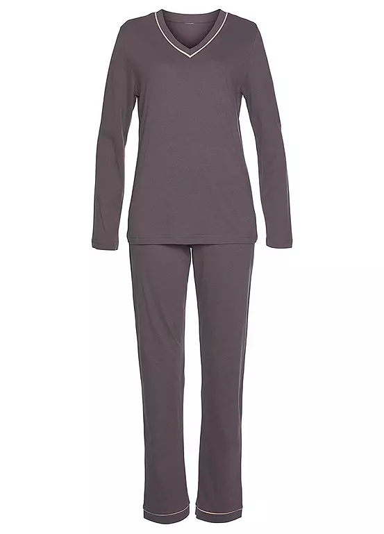 LASCANA V-Neck Pyjamas 2 LASCANA V-Neck Pyjamas - Image 2