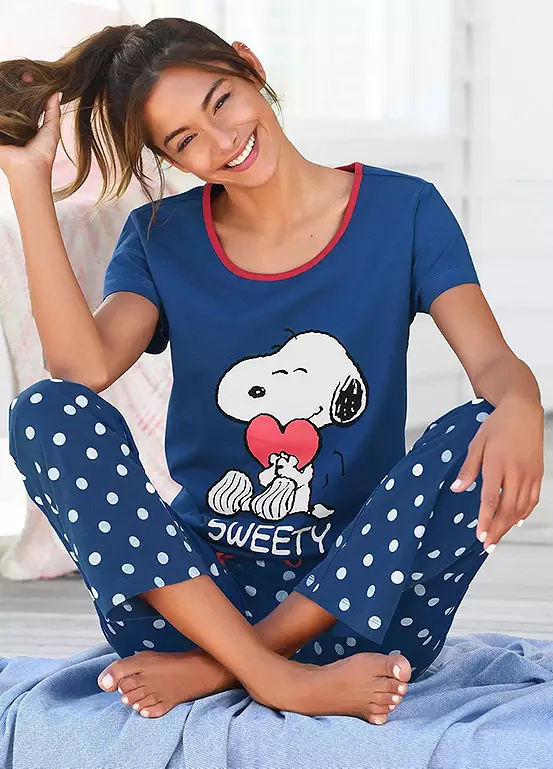 Peanuts Snoopy Print Pyjamas 1 Peanuts Snoopy Print Pyjamas