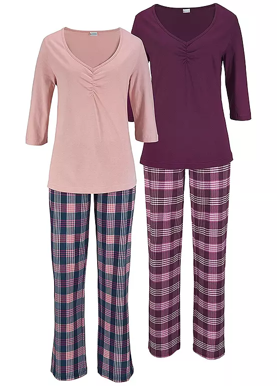 Petite Fleur Pack Of 2 Checked Pyjamas 1 Petite Fleur Pack Of 2 Checked Pyjamas