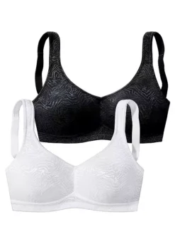 Petite Fleur Pack Of 2 Non-Wired Non-Padded Full Cup Bras