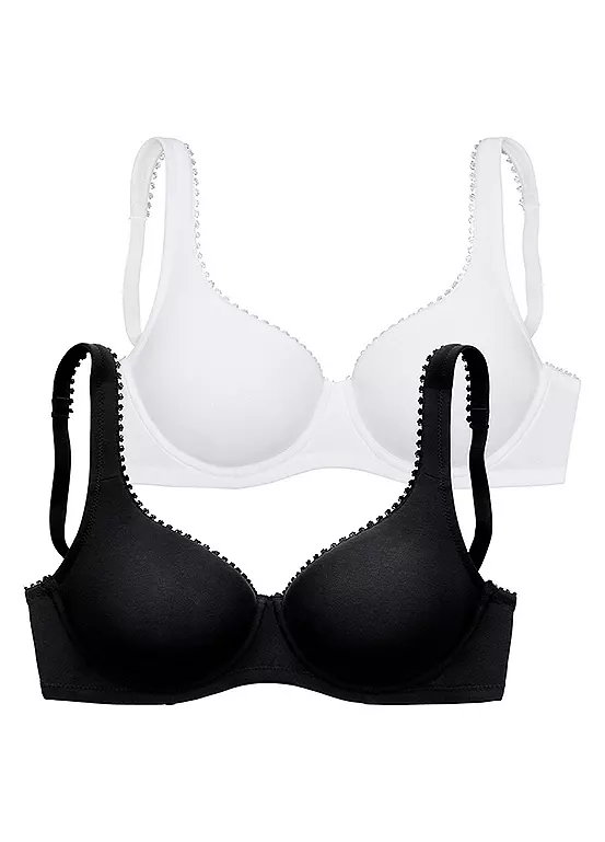 Petite Fleur Pack Of 2 Underwired Padded T-Shirt Bras 1 Petite Fleur Pack Of 2 Underwired Padded T-Shirt Bras