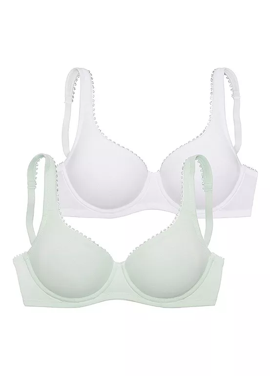 Petite Fleur Pack Of 2 Underwired Padded T-Shirt Bras 5 Petite Fleur Pack Of 2 Underwired Padded T-Shirt Bras - Image 5