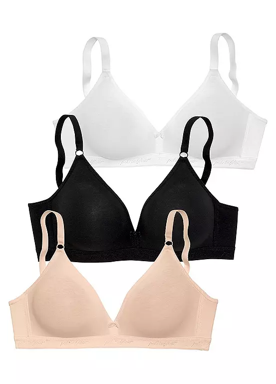 Petite Fleur Pack Of 3 Non Wired Bralette 1 Petite Fleur Pack Of 3 Non Wired Bralette