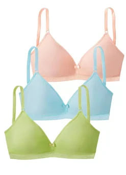 Petite Fleur Pack Of 3 Non-Wired Non-Padded Bralettes