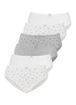 Petite Fleur Pack Of 6 Mid Waist Full Briefs