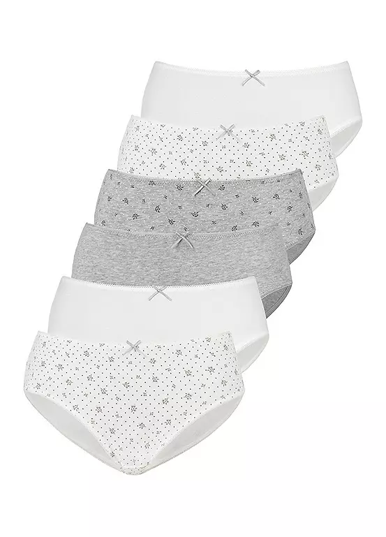 Petite Fleur Pack Of 6 Mid Waist Full Briefs 1 Petite Fleur Pack Of 6 Mid Waist Full Briefs