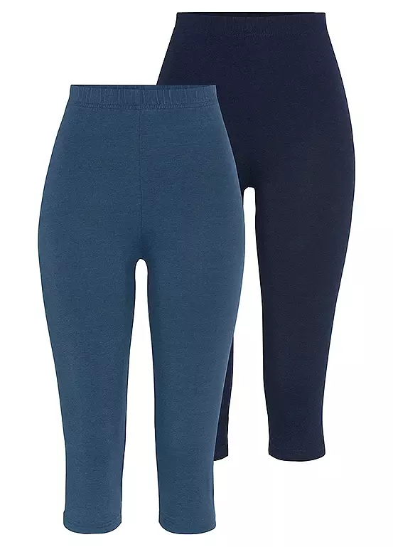 Vivance Active Pack Of 2 Cropped Leggings 2 Vivance Active Pack Of 2 Cropped Leggings - Image 2