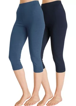 Vivance Active Pack Of 2 Cropped Leggings