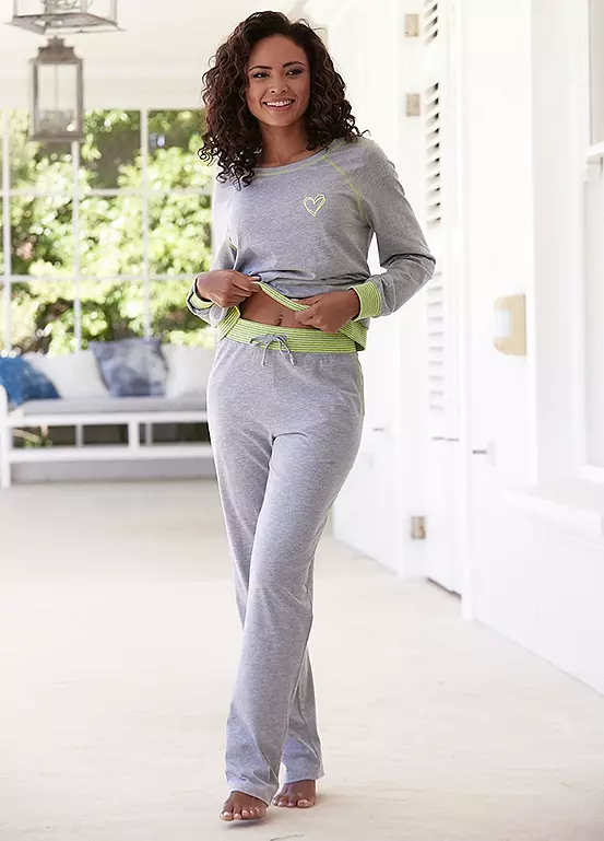 Vivance Dreams Contrast Trim Pyjamas 1 Vivance Dreams Contrast Trim Pyjamas