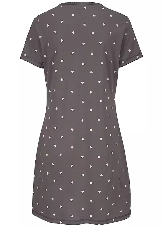 Vivance Dreams Heart Print Nightgown 4 Vivance Dreams Heart Print Nightgown - Image 4