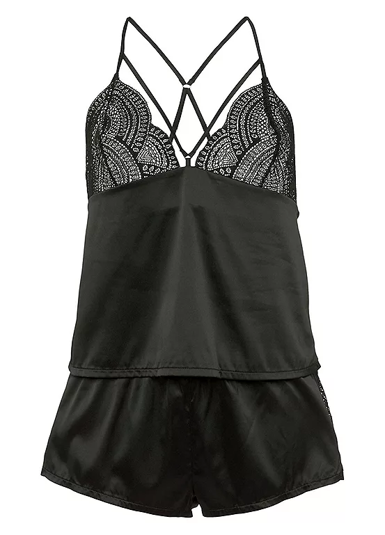 Vivance Dreams Lace Insert Shorty Pyjamas 2 Vivance Dreams Lace Insert Shorty Pyjamas - Image 2