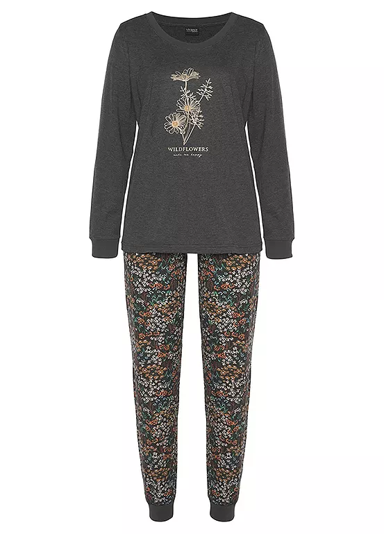 Vivance Dreams Long Sleeve Floral Pyjama Set 2 Vivance Dreams Long Sleeve Floral Pyjama Set - Image 2