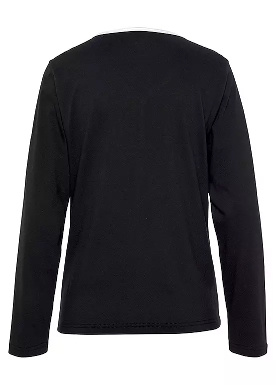 Vivance Dreams Long Sleeved V-Neck Pyjama Top 4 Vivance Dreams Long Sleeved V-Neck Pyjama Top - Image 4