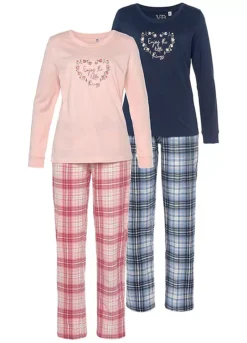 Vivance Dreams Pack Of 2 Check Pyjamas