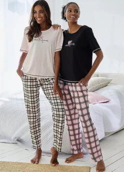Vivance Dreams Pack Of 2 Checked Pyjama Set