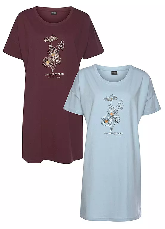 Vivance Dreams Pack Of 2 Print Nighties 3 Vivance Dreams Pack Of 2 Print Nighties - Image 3