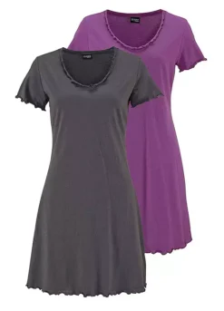 Vivance Dreams Pack Of 2 Short Sleeve Nighties
