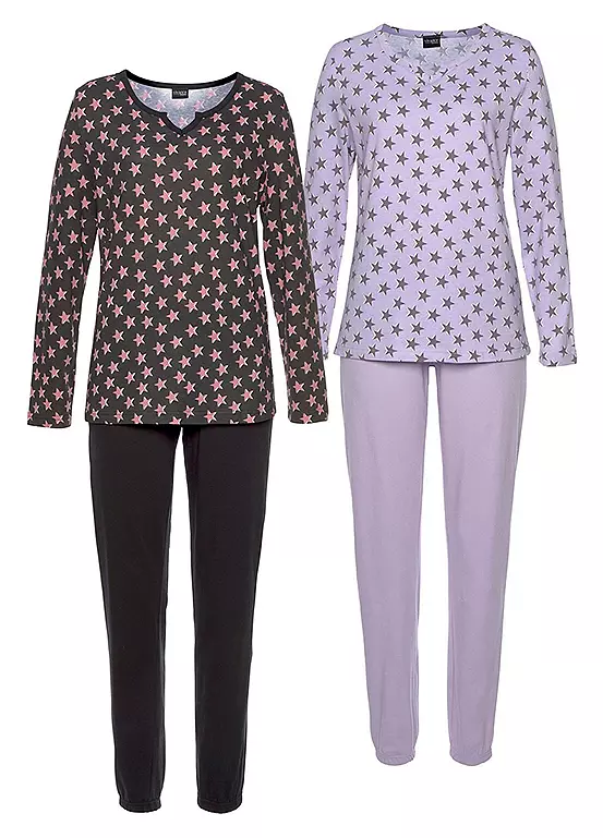 Vivance Dreams Pack Of 2 Star Print Pyjamas 1 Vivance Dreams Pack Of 2 Star Print Pyjamas