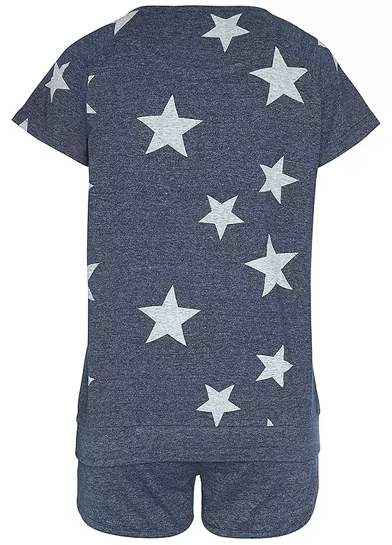 Vivance Dreams Pack Of 2 Star Print Shorty Pyjamas 4 Vivance Dreams Pack Of 2 Star Print Shorty Pyjamas - Image 4