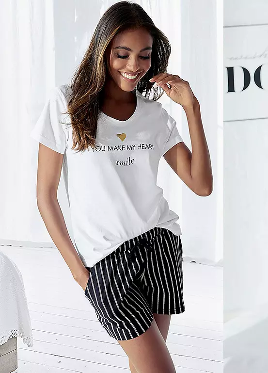 Vivance Dreams Print Pyjama Shorts 3 Vivance Dreams Print Pyjama Shorts - Image 3