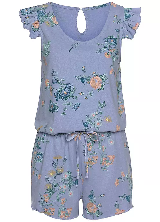 Vivance Dreams Ruffle Short Sleeve Pyjama Playsuit 2 Vivance Dreams Ruffle Short Sleeve Pyjama Playsuit - Image 2